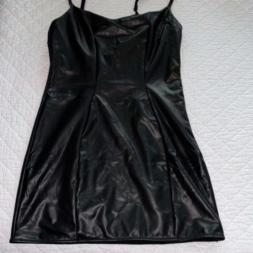Low back leather dress